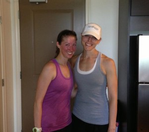After a sweaty 8 miles for me and 10 for the birthday girl!